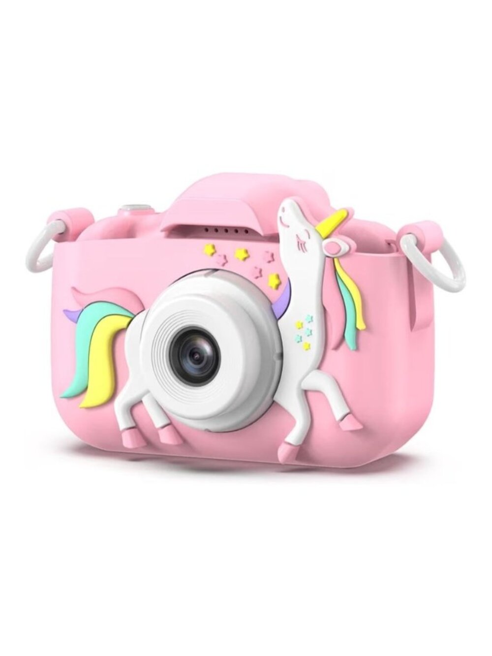 Kids Digital Camera Unicorn Cartoon Case 32G SD Card 1080P Video 3-8 Years Pink